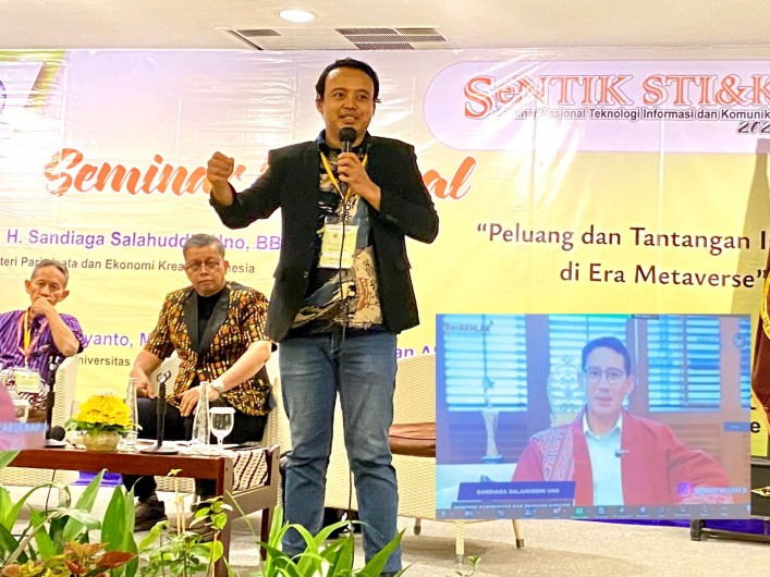 CEO IDMETAFORA M Abdurrohman Alhafidz, Sandiaga Uno dan Rektor Amikom Dialog Tentang Metaverse